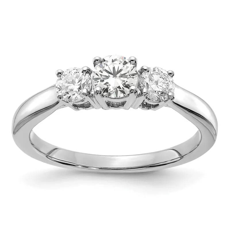 14K Gold Lab Grown Diamond 3-Stone Engagement Ring made by Zulily