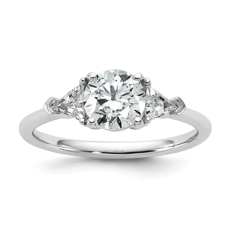 14K White Gold Lab Grown Diamond 3-Stone Engagement Ring made by Zulily