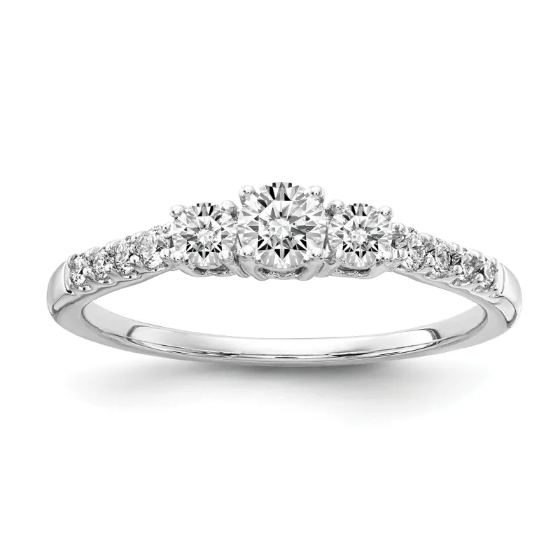 14k Gold Lab Grown Diamond 3-Stone Engagement Ring made by Zulily