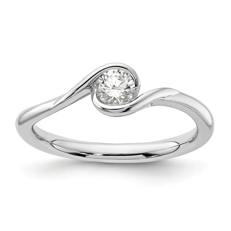 14k White Gold Lab Grown Diamond Round Solitaire Engagement Ring made by Zulily