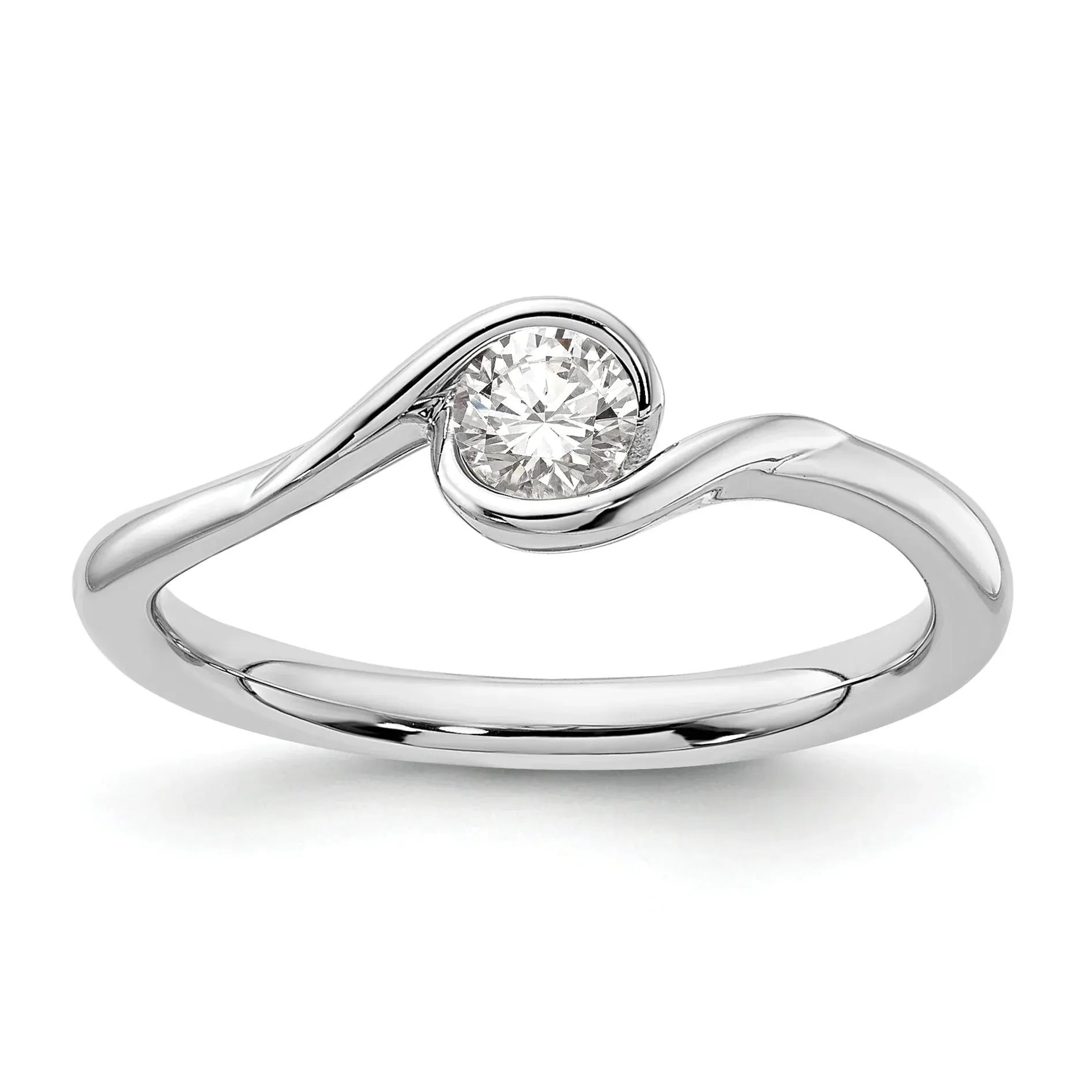 14k White Gold Lab Grown Diamond Round Solitaire Engagement Ring sold by Zulily