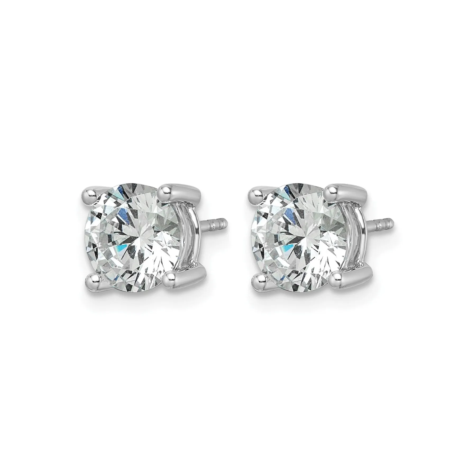 14K White Gold Round Lab Grown Diamond Stud Earrings sold by Zulily product image thumbnail 3