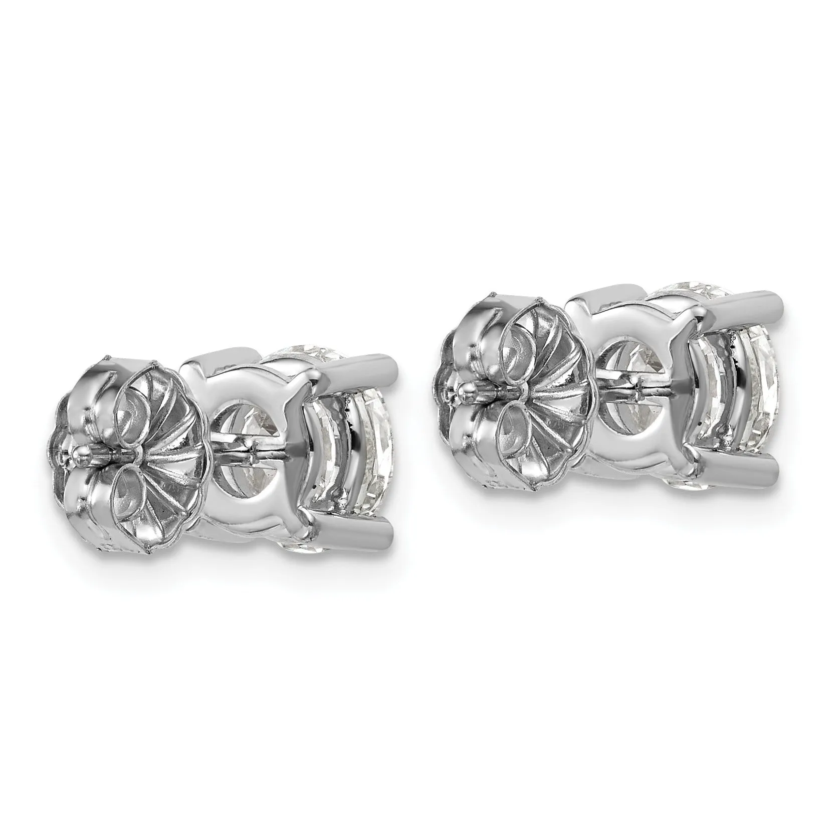 14K White Gold Round Lab Grown Diamond Stud Earrings sold by Zulily product image thumbnail 4