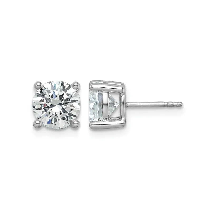 14K White Gold Round Lab Grown Diamond Stud Earrings made by Zulily