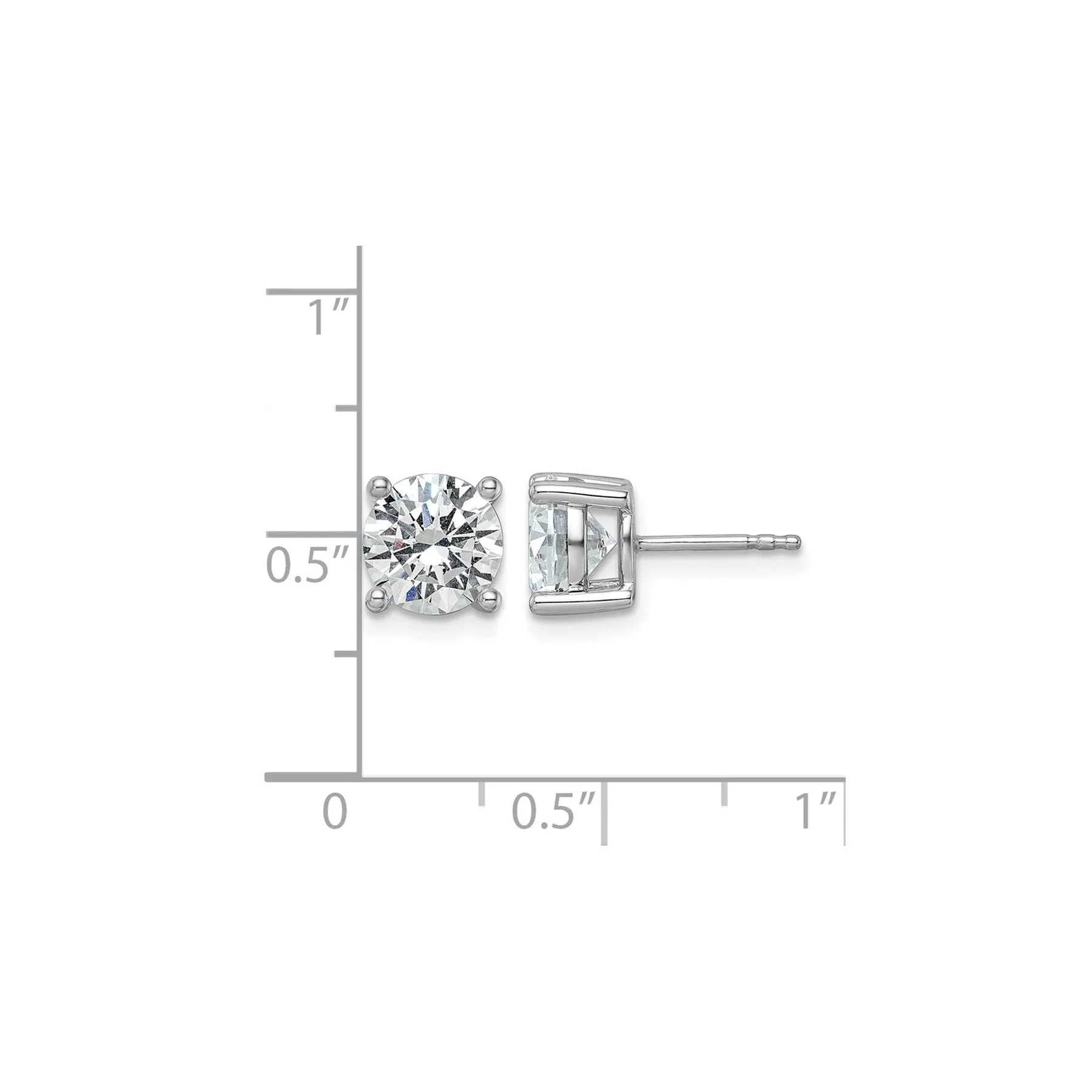 14K White Gold Round Lab Grown Diamond Stud Earrings sold by Zulily product image thumbnail 5