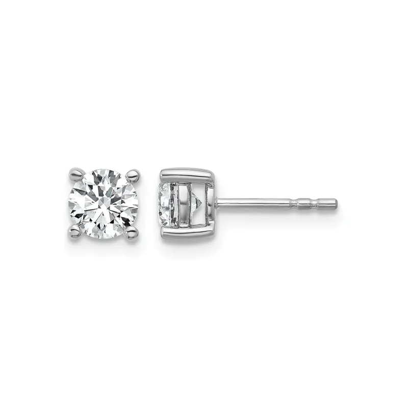 14K White Gold Lab Grown Diamond Round Shaped Stud Earrings made by Zulily