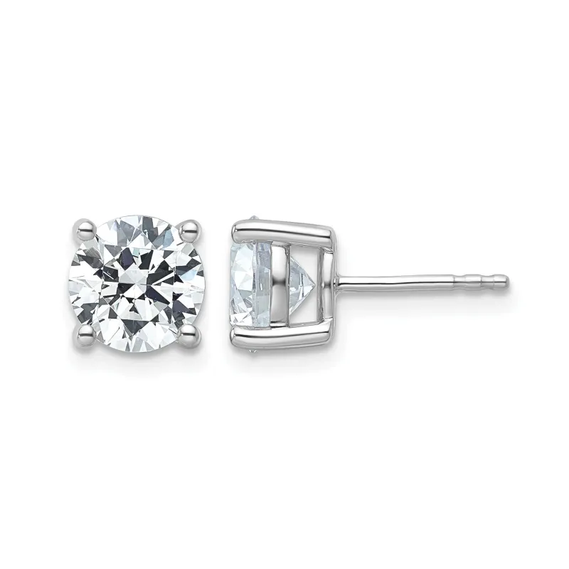 14K White Gold Lab Diamond Round Shaped Stud Earrings made by Zulily