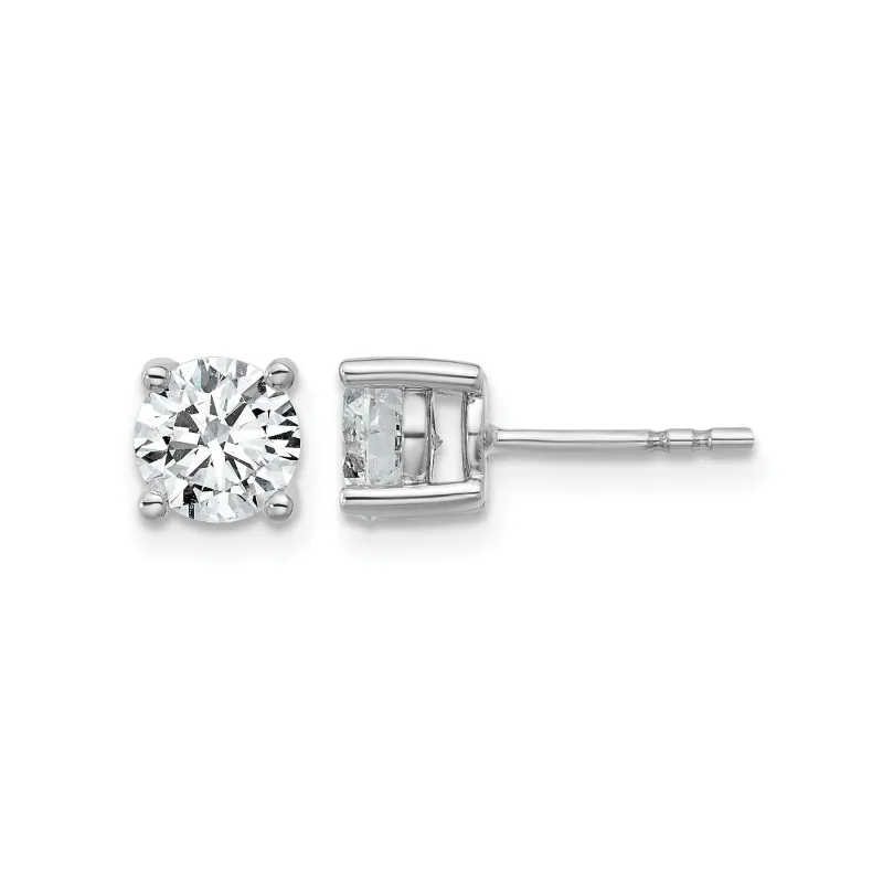 14K White Gold Lab Grown Diamond Round Shaped Stud Earrings made by Zulily