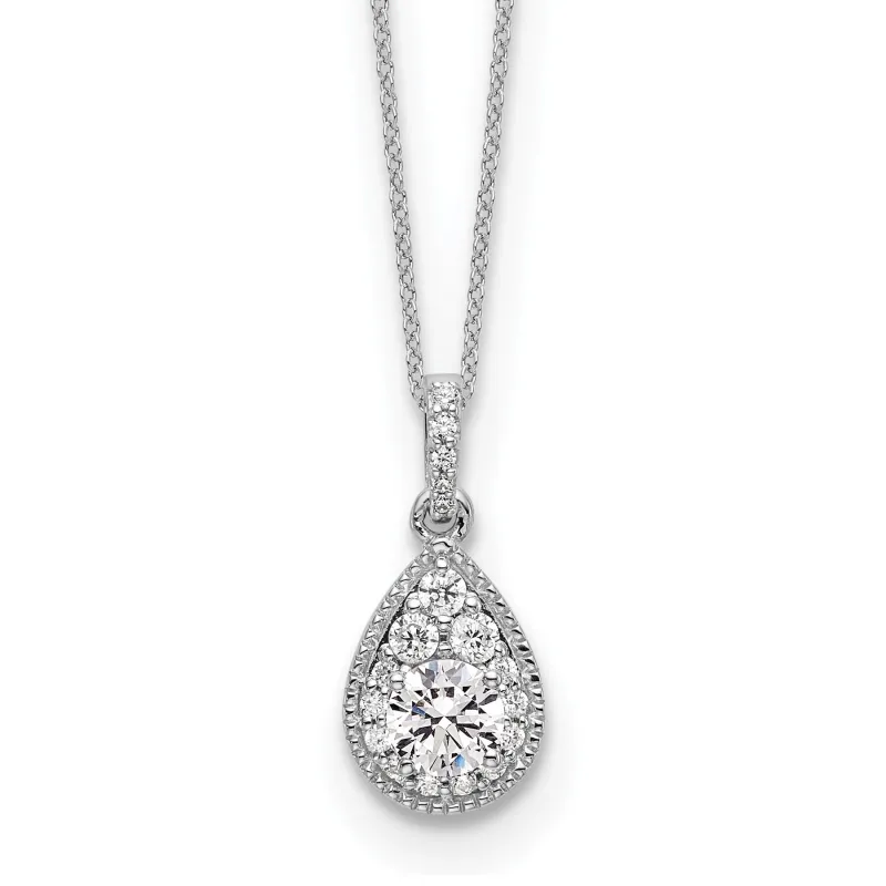 Lab Grown Diamond Teardrop Pendant Necklace Gold 1/2 ctw made by Zulily