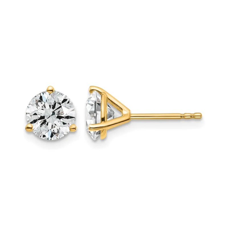 14K Yellow Gold Lab Grown Diamond Round Shaped Stud Earrings made by Zulily