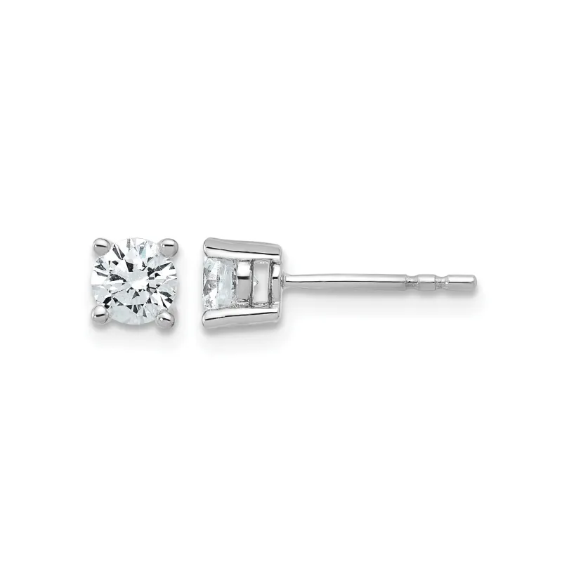 14k White Gold Lab Grown Diamond Round Shaped Stud Earrings made by Zulily