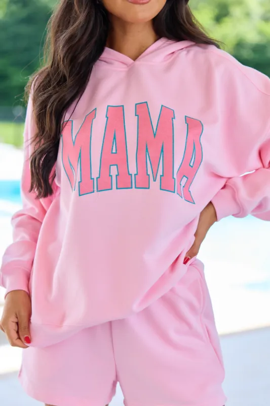 Mama Block Light Pink Graphic Hoodie made by Pink Lily