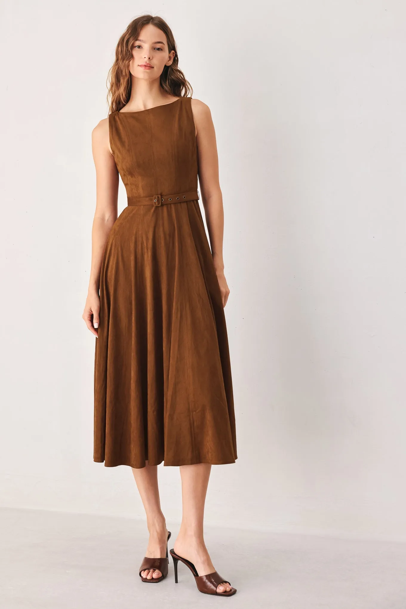 Amber Tobacco Faux Suede Midi Dress sold by Zulily product image thumbnail 3