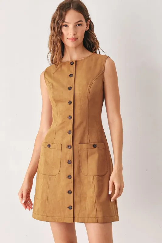 Maple Faux Suede Mini Dress made by Flying Tomato