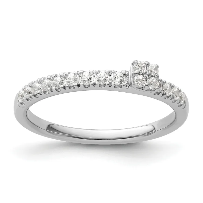 0.25 Ct Round Lab Grown Diamond Prong 14K White Gold Two Promises Enhancer Band made by Zulily
