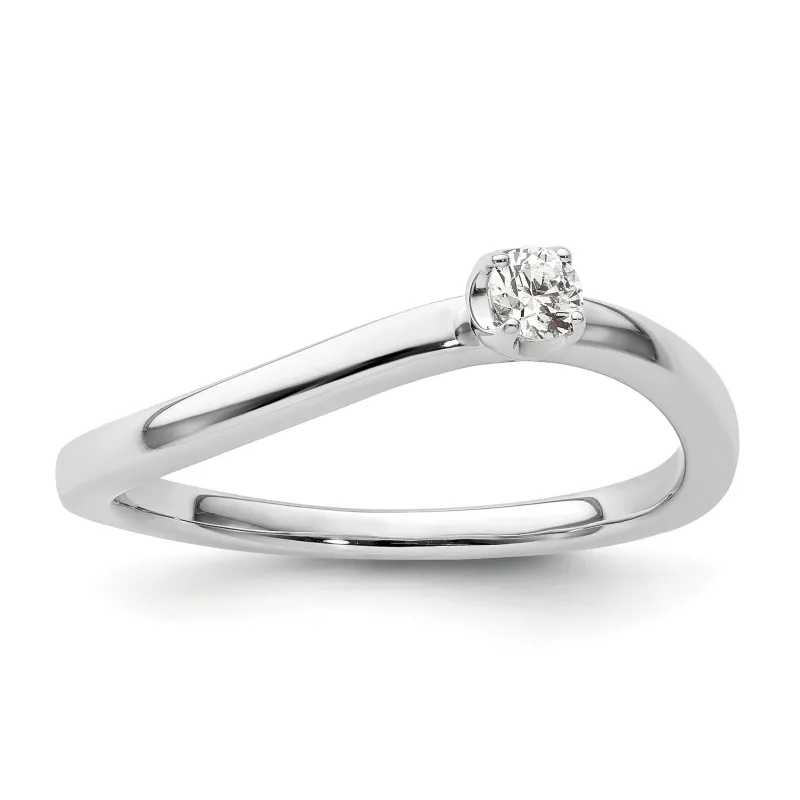 0.10 Ct Round Lab Grown Diamond Prong 14K White Gold Two Promises Enhancer Band made by Zulily