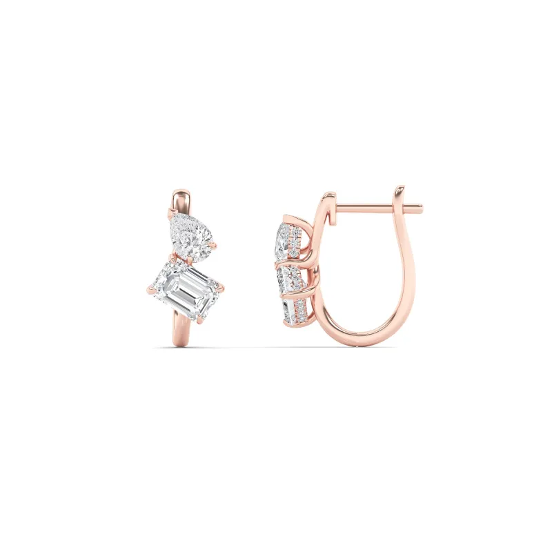3Cttw Mixed Shaped Lab Grown Diamond (F/VS) Toi etMoi Fashion Earrings in 14K Gold made by Zulily