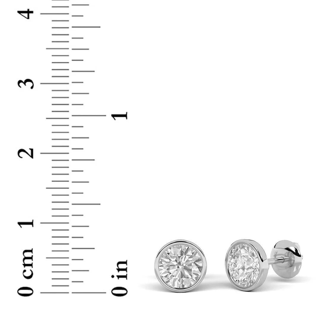 4Cttw Round Shaped Lab Grown Diamond (F/VS) Stud Earrings in 14K Gold sold by Zulily product image thumbnail 4