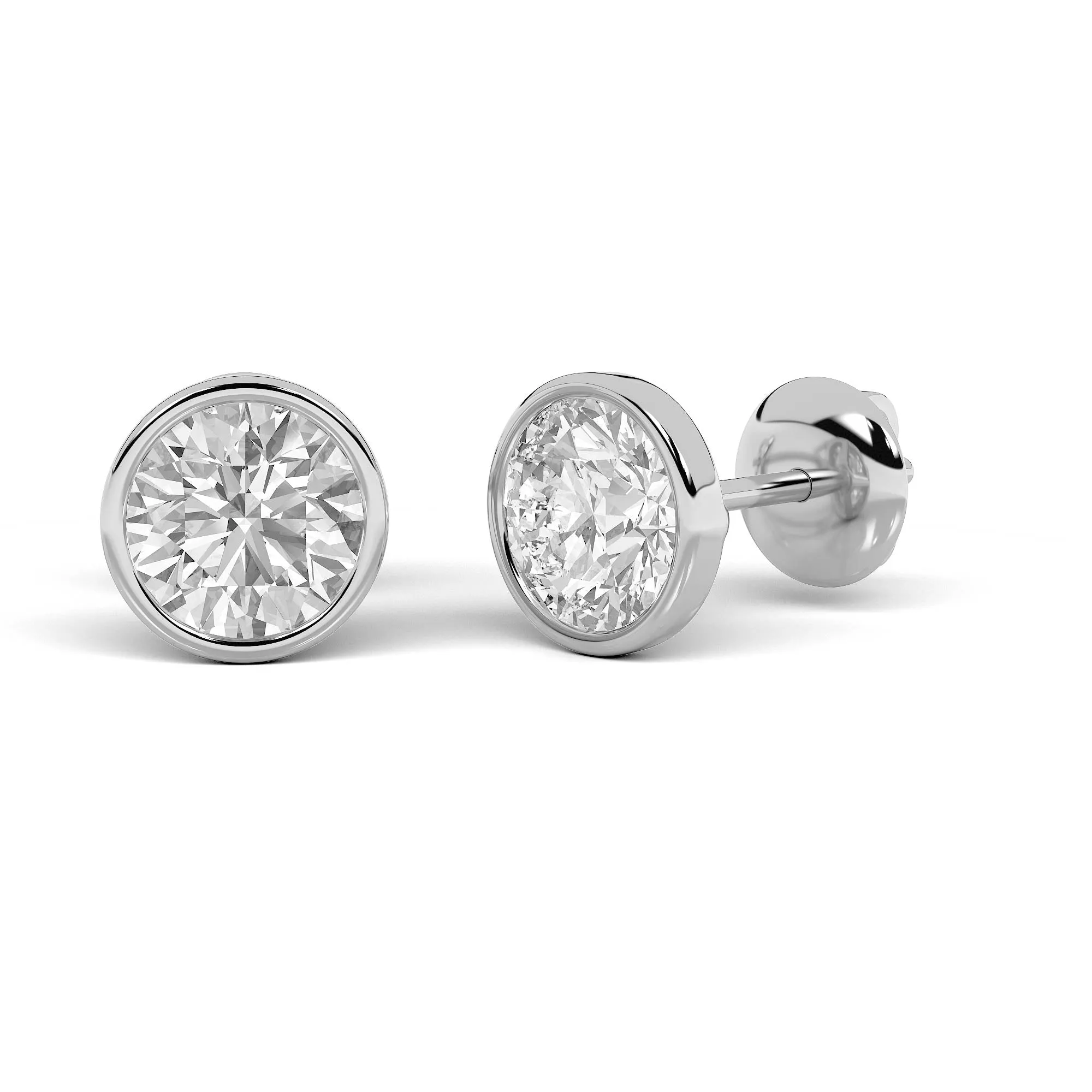 4Cttw Round Shaped Lab Grown Diamond (F/VS) Stud Earrings in 14K Gold sold by Zulily product image thumbnail 3