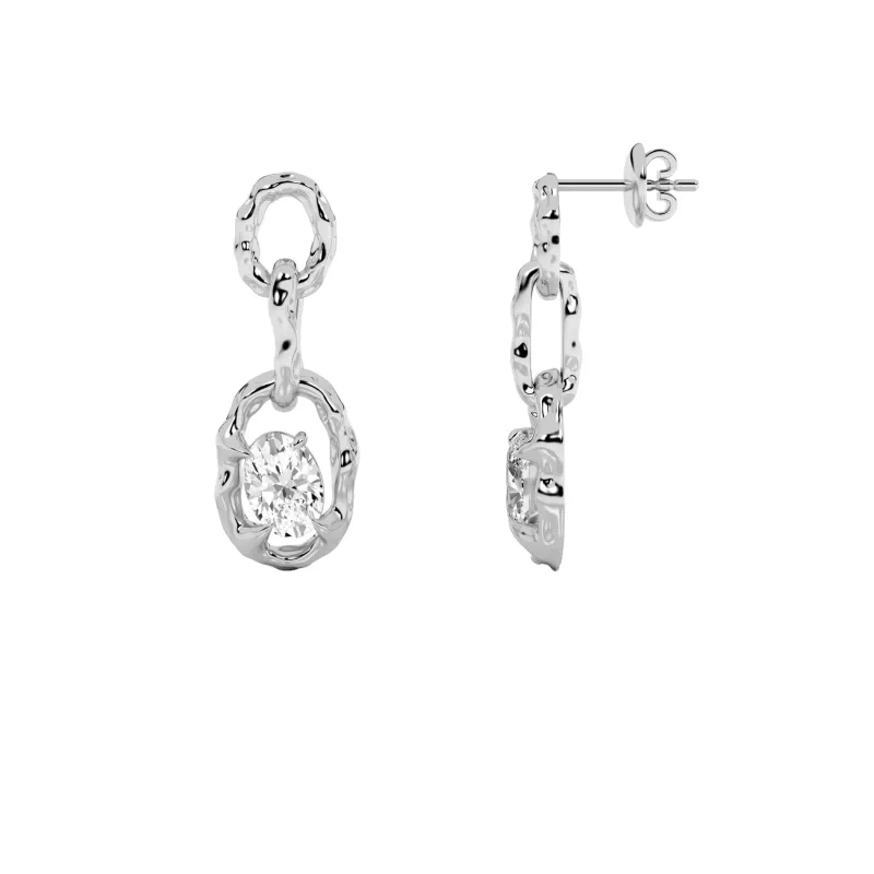 2Cttw Oval Shaped Lab Grown Diamond (G/VS) Earrings in 14K Gold made by Zulily