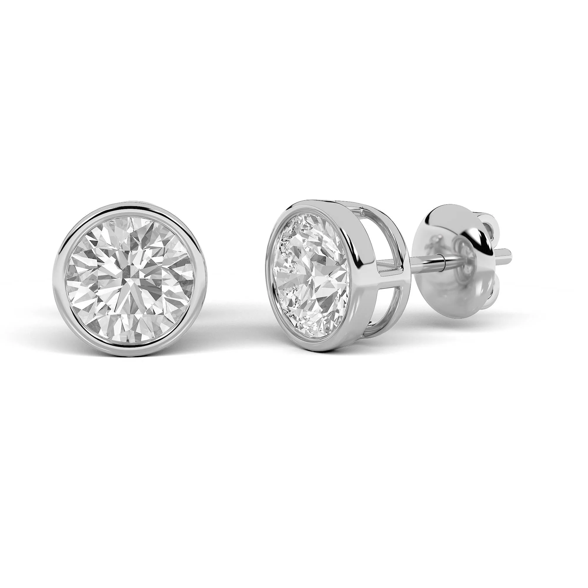 4Cttw Round Shaped Lab Grown Diamond (F/VS) Stud Earrings in 14K Gold sold by Zulily product image thumbnail 3