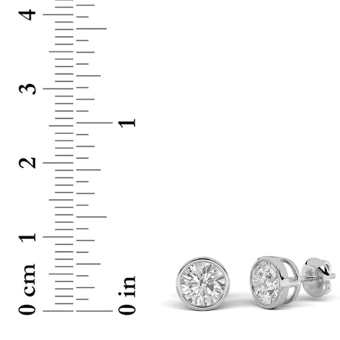 4Cttw Round Shaped Lab Grown Diamond (F/VS) Stud Earrings in 14K Gold sold by Zulily product image thumbnail 4