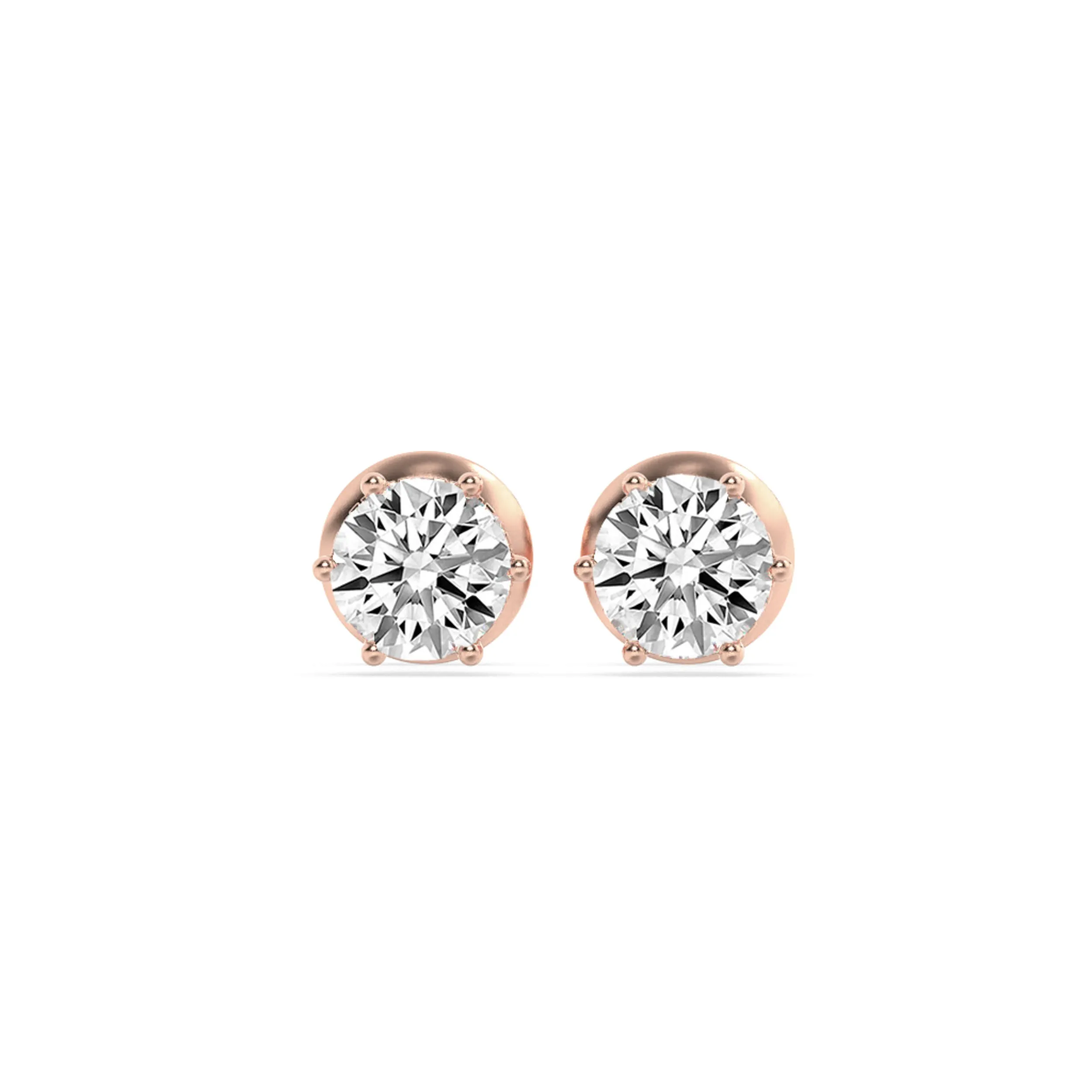 3Cttw Round Shaped Lab Grown Diamond (F/VS) HiddenHalo Stud Earrings in 14K Gold sold by Zulily product image thumbnail 4