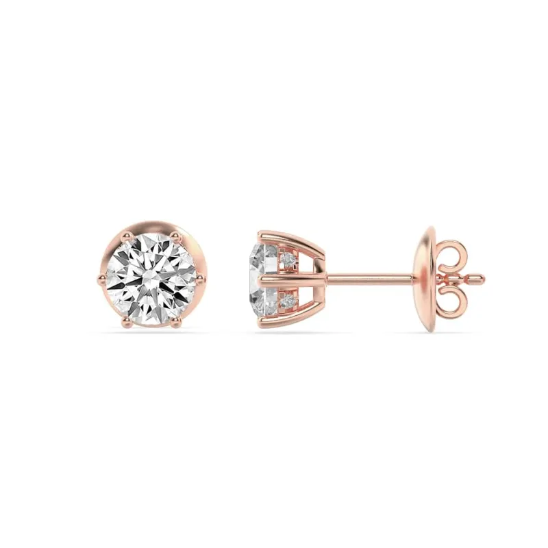 3Cttw Round Shaped Lab Grown Diamond (F/VS) HiddenHalo Stud Earrings in 14K Gold made by Zulily