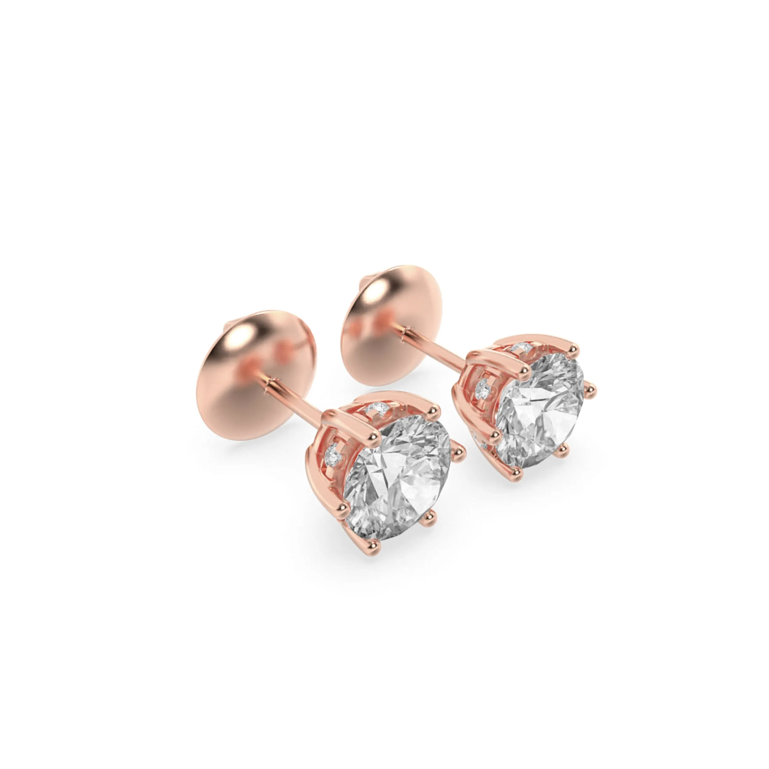 3Cttw Round Shaped Lab Grown Diamond (F/VS) HiddenHalo Stud Earrings in 14K Gold sold by Zulily product image thumbnail 3