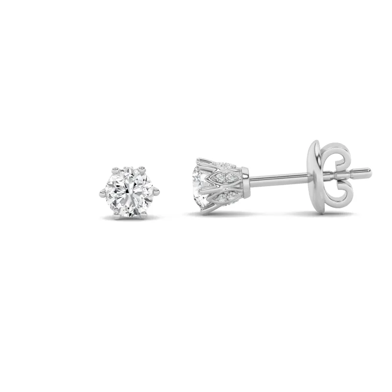 2Cttw Round Shaped Lab Grown Diamond (F/VS) TulipHead Stud Earrings in 14K Gold made by Zulily
