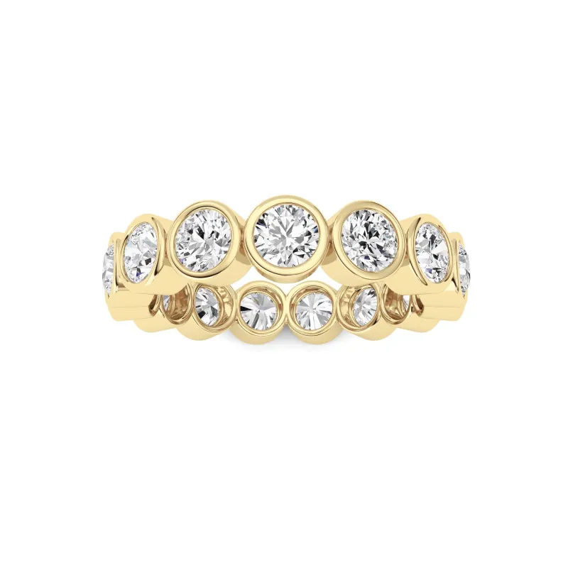 3.3Cttw Round Shaped Lab Grown Diamond (F/VS) Eternity Band Ring in 14K Gold made by Zulily