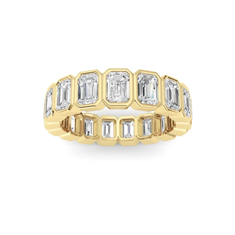 4.25Cttw Emerald Shaped Lab Grown Diamond (F/VS) Eternity Band Ring in 14K Gold made by Zulily