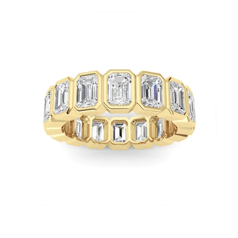 4Cttw Emerald Shaped Lab Grown Diamond (F/VS) Eternity Band Ring in 14K Gold made by Zulily