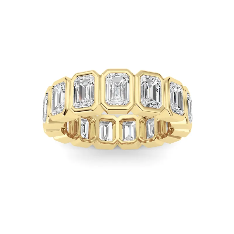 3.75Cttw Emerald Shaped Lab Grown Diamond (F/VS) Eternity Band Ring in 14K Gold made by Zulily