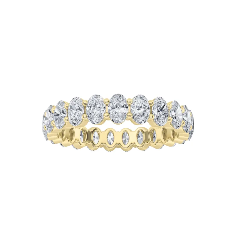 3.5Cttw Oval Shaped Lab Grown Diamond Split Prong Eternity Ring in 14K Gold (F/VS) made by Zulily