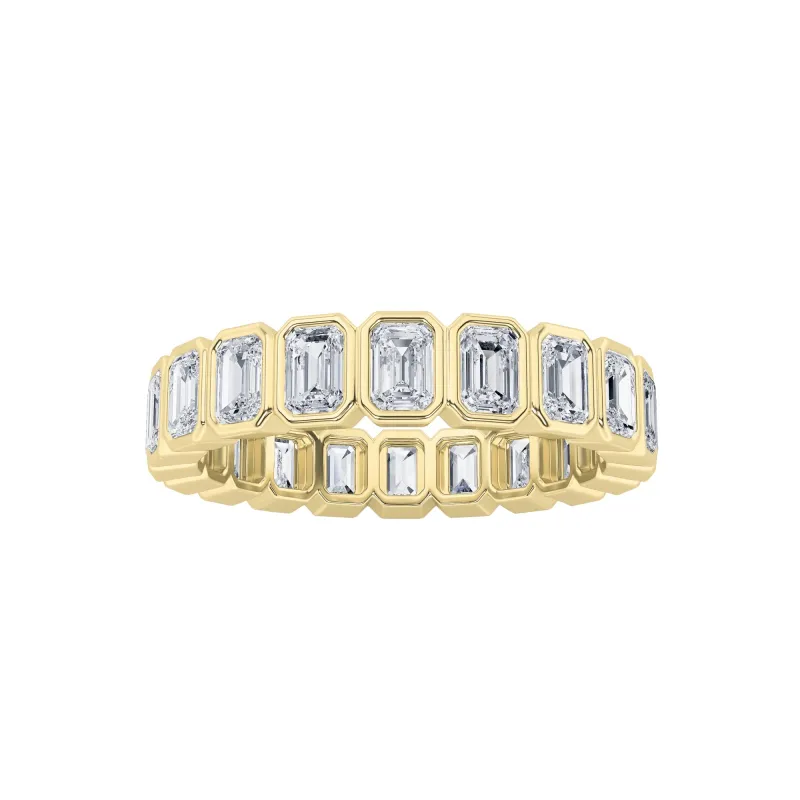 2.5Cttw Emerald Shaped Lab Grown Diamond (F/VS) Eternity Band Ring in 14K Gold made by Zulily