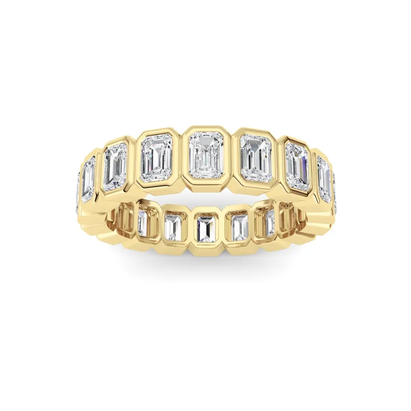 2.2Cttw Emerald Shaped Lab Grown Diamond (F/VS) Eternity Band Ring in 14K Gold made by Zulily