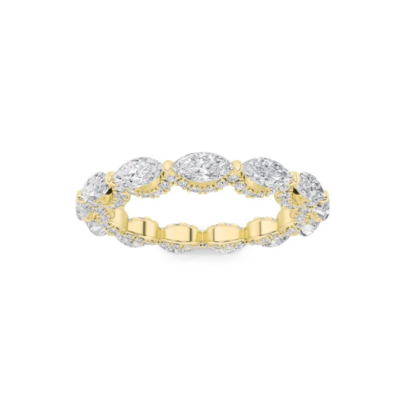 2.5Cttw Marquise Shaped Lab Grown Diamond (F/VS) Eternity Band Ring in 14K Gold made by Zulily