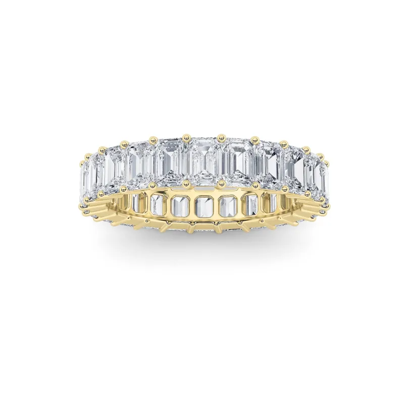 2.9Cttw Emerald Shaped Lab Grown Diamond Split Prong Eternity Ring in 14K Gold (F/VS) made by Zulily