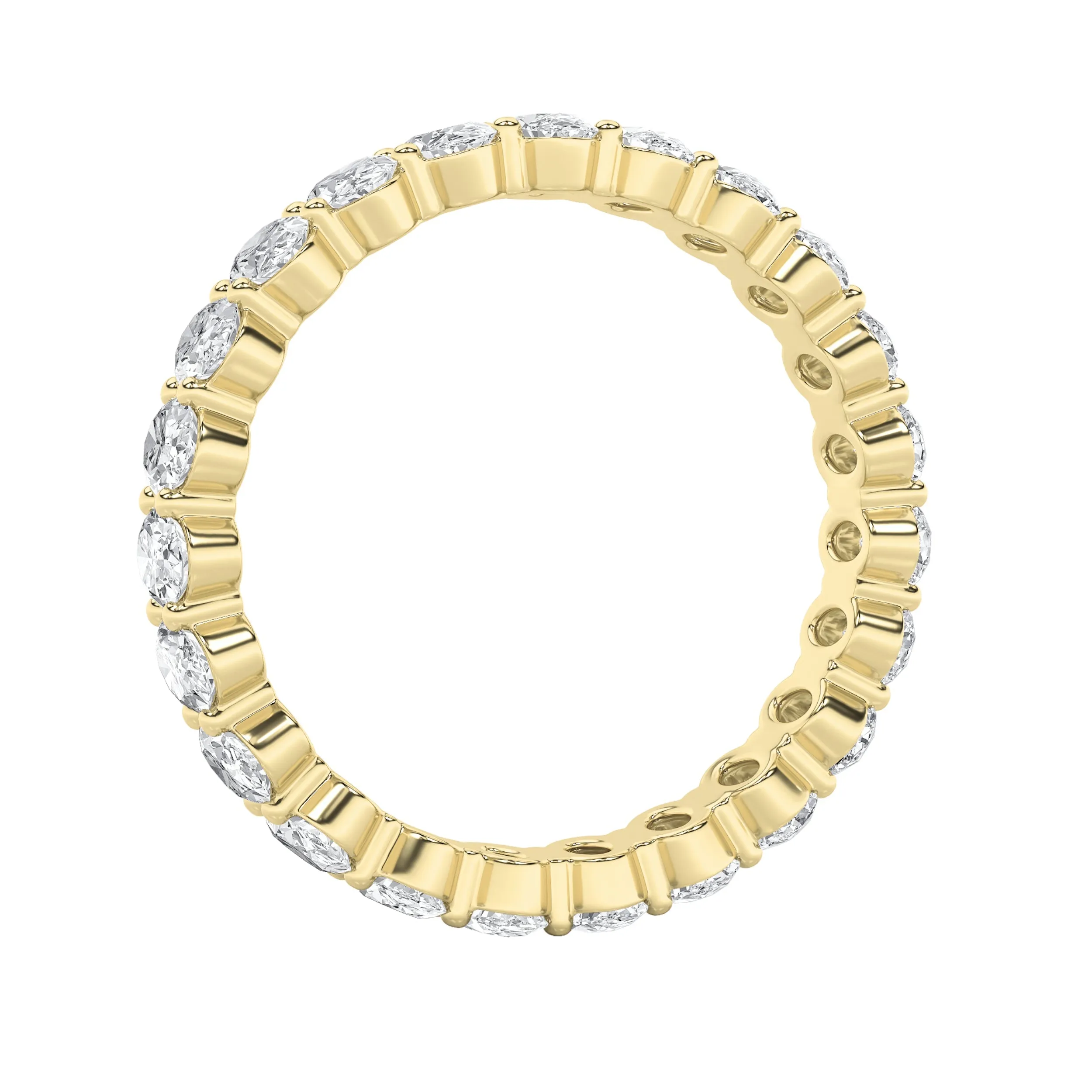 2.9Cttw Oval Shaped Lab Grown Diamond Split Prong Eternity Ring in 14K Gold (F/VS) sold by Zulily product image thumbnail 5