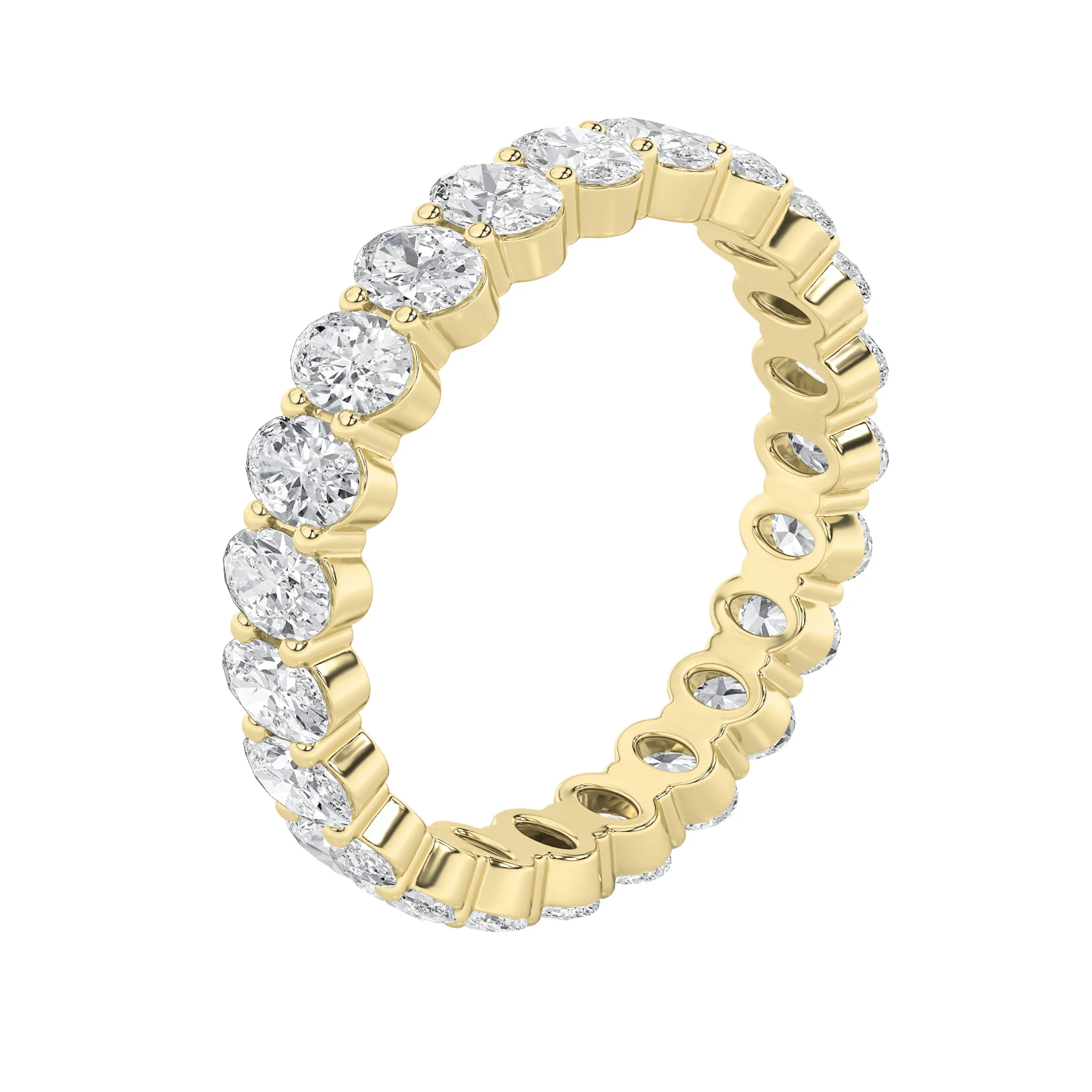 2.9Cttw Oval Shaped Lab Grown Diamond Split Prong Eternity Ring in 14K Gold (F/VS) sold by Zulily product image thumbnail 3