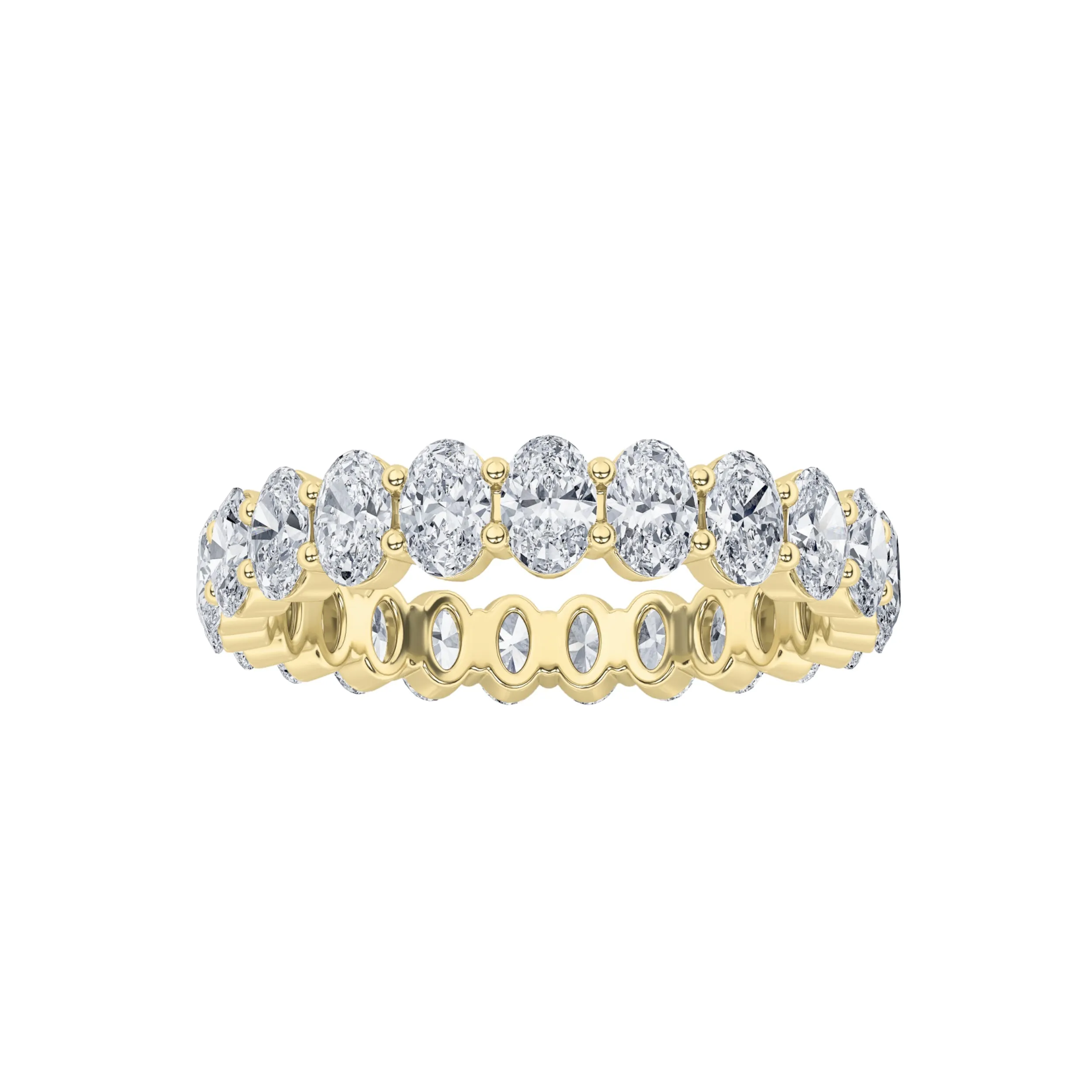 2.9Cttw Oval Shaped Lab Grown Diamond Split Prong Eternity Ring in 14K Gold (F/VS) sold by Zulily