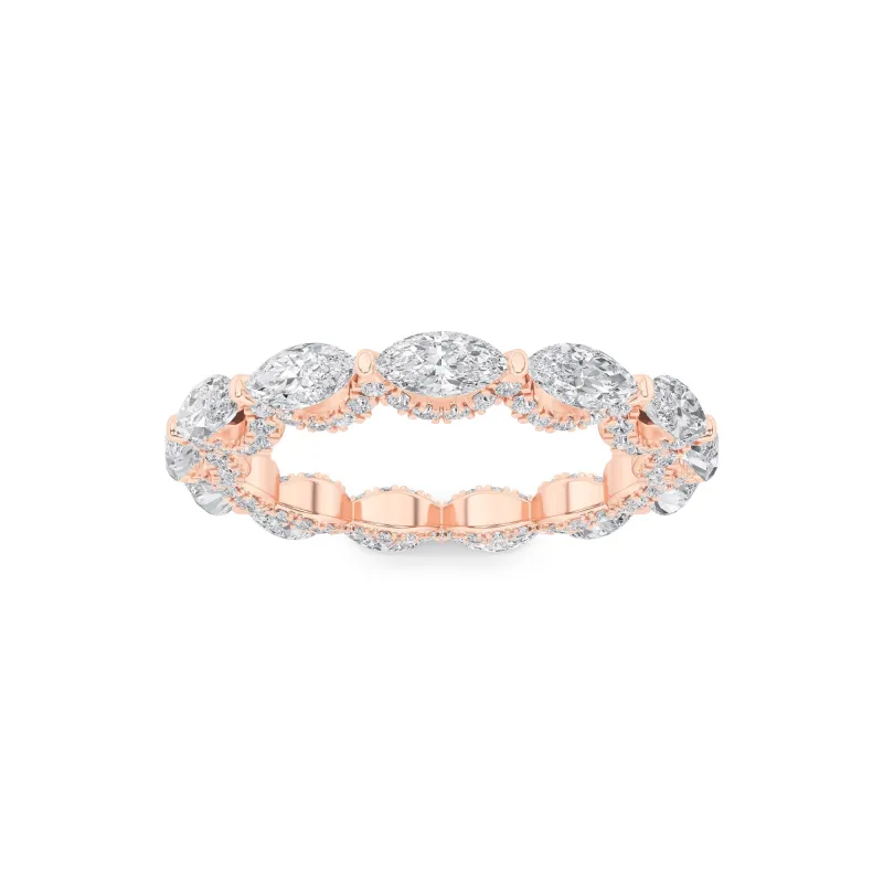 2.5Cttw Marquise Shaped Lab Grown Diamond (F/VS) Eternity Band Ring in 14K Gold made by Zulily