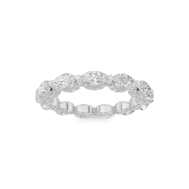 2.5Cttw Marquise Shaped Lab Grown Diamond (F/VS) Eternity Band Ring in 14K Gold made by Zulily