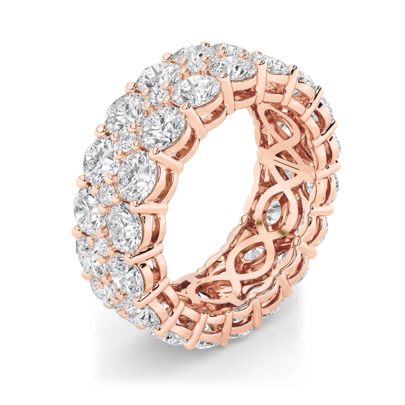 8Cttw Round Shaped Lab Grown Diamond (F/VS) Eternity Band Ring in 14K Gold made by Zulily