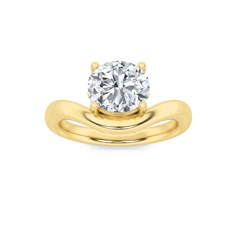 2Cttw Round Shaped Lab Grown Diamond (F/VS) Accented Solitaire Fancy Engagement Ring in 14K Gold made by Zulily