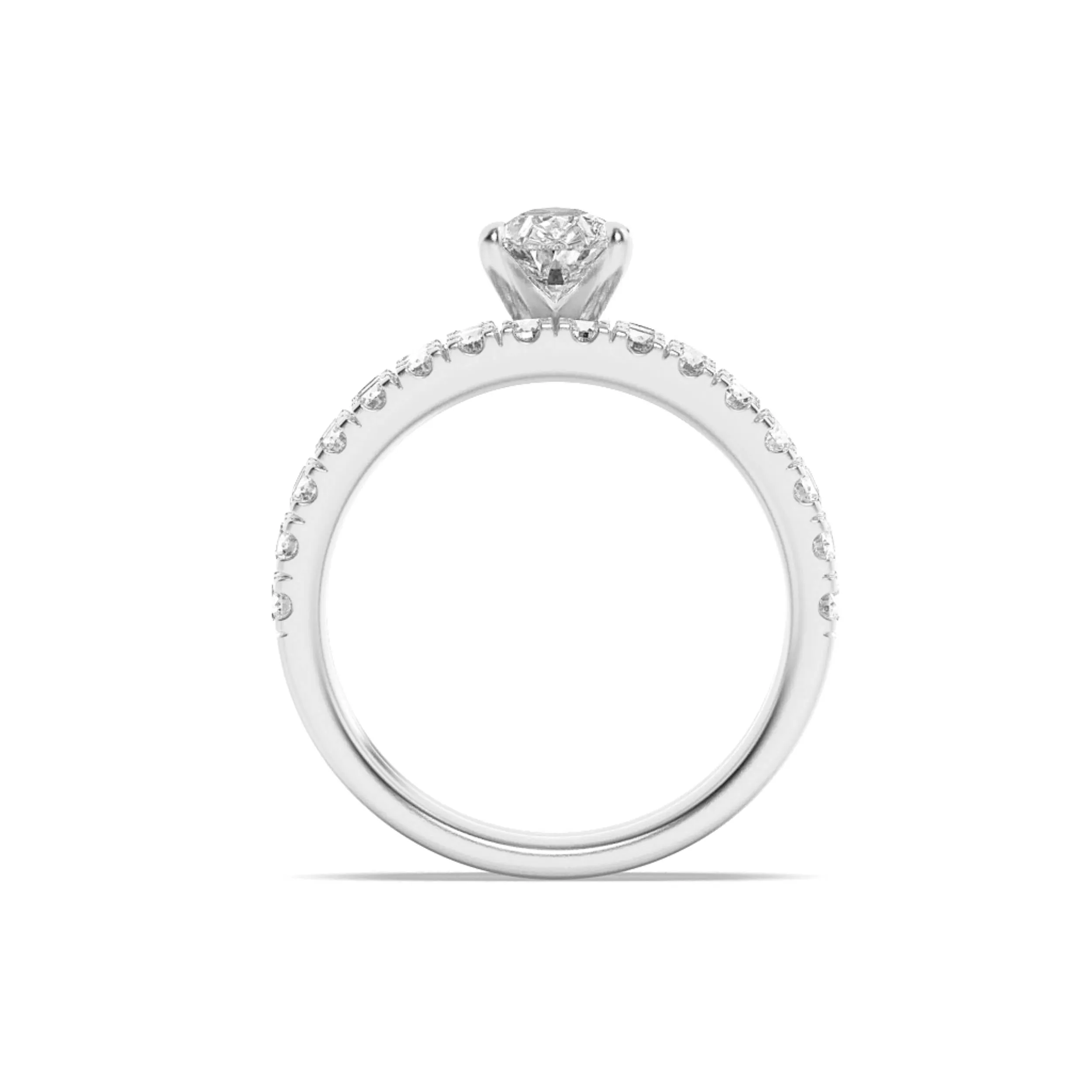 2Cttw Pear Shaped Lab Grown Diamond (F/VS) ClassicAccented Set With Band and Engagement Ring in 14K Gold sold by Zulily product image thumbnail 4