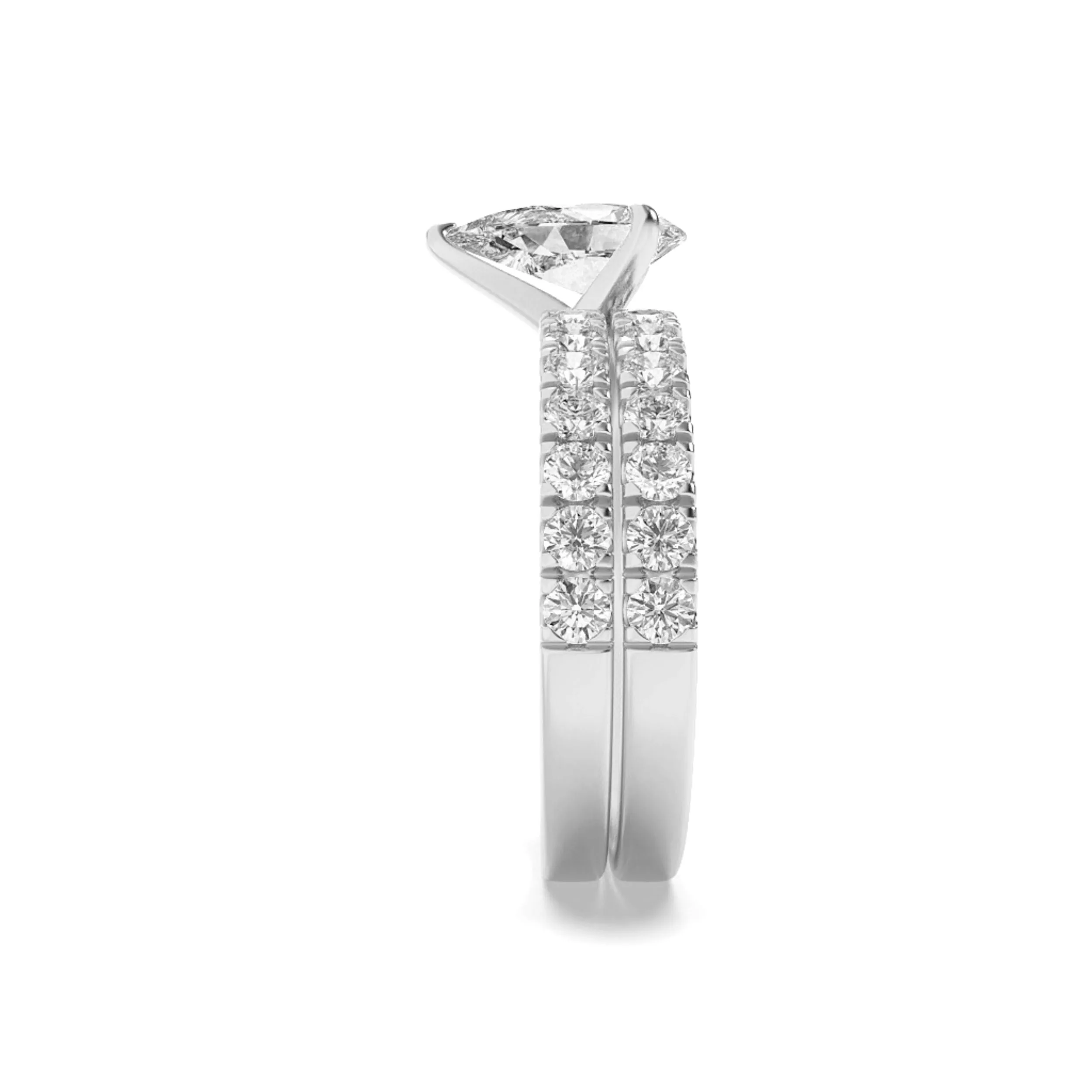 2Cttw Pear Shaped Lab Grown Diamond (F/VS) ClassicAccented Set With Band and Engagement Ring in 14K Gold sold by Zulily product image thumbnail 5
