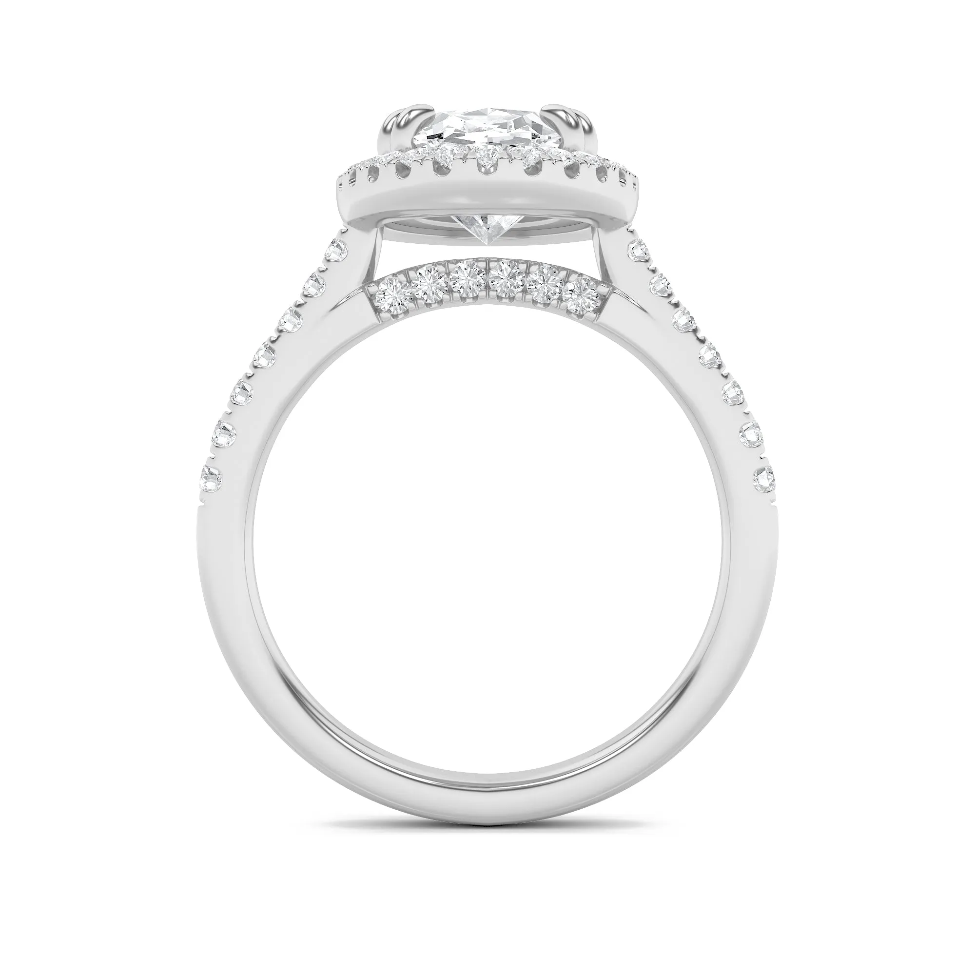 3Cttw Oval Shaped Lab Grown Diamond (F/VS) ClassicHalo Accented Engagement Ring in 14K Gold sold by Zulily product image thumbnail 4