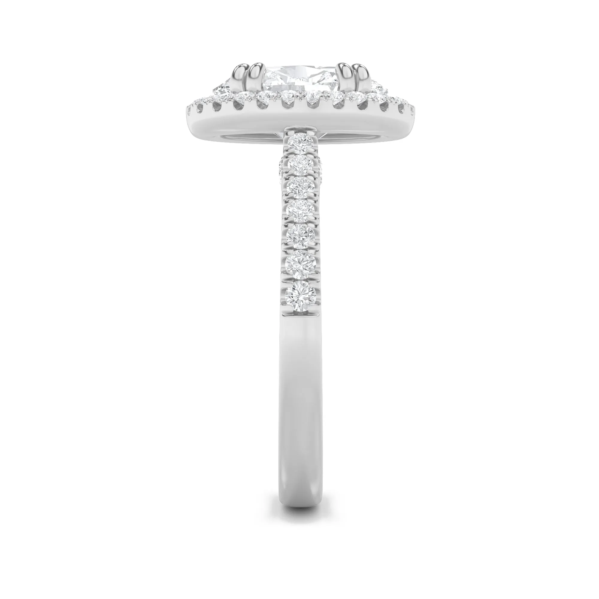 3Cttw Oval Shaped Lab Grown Diamond (F/VS) ClassicHalo Accented Engagement Ring in 14K Gold sold by Zulily product image thumbnail 5